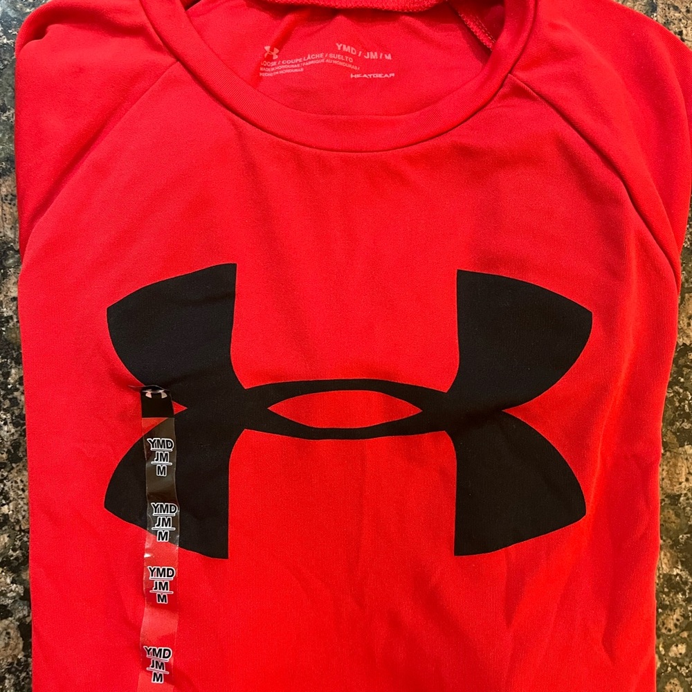 Under Armour Vibrant Red Tee with Black Logo